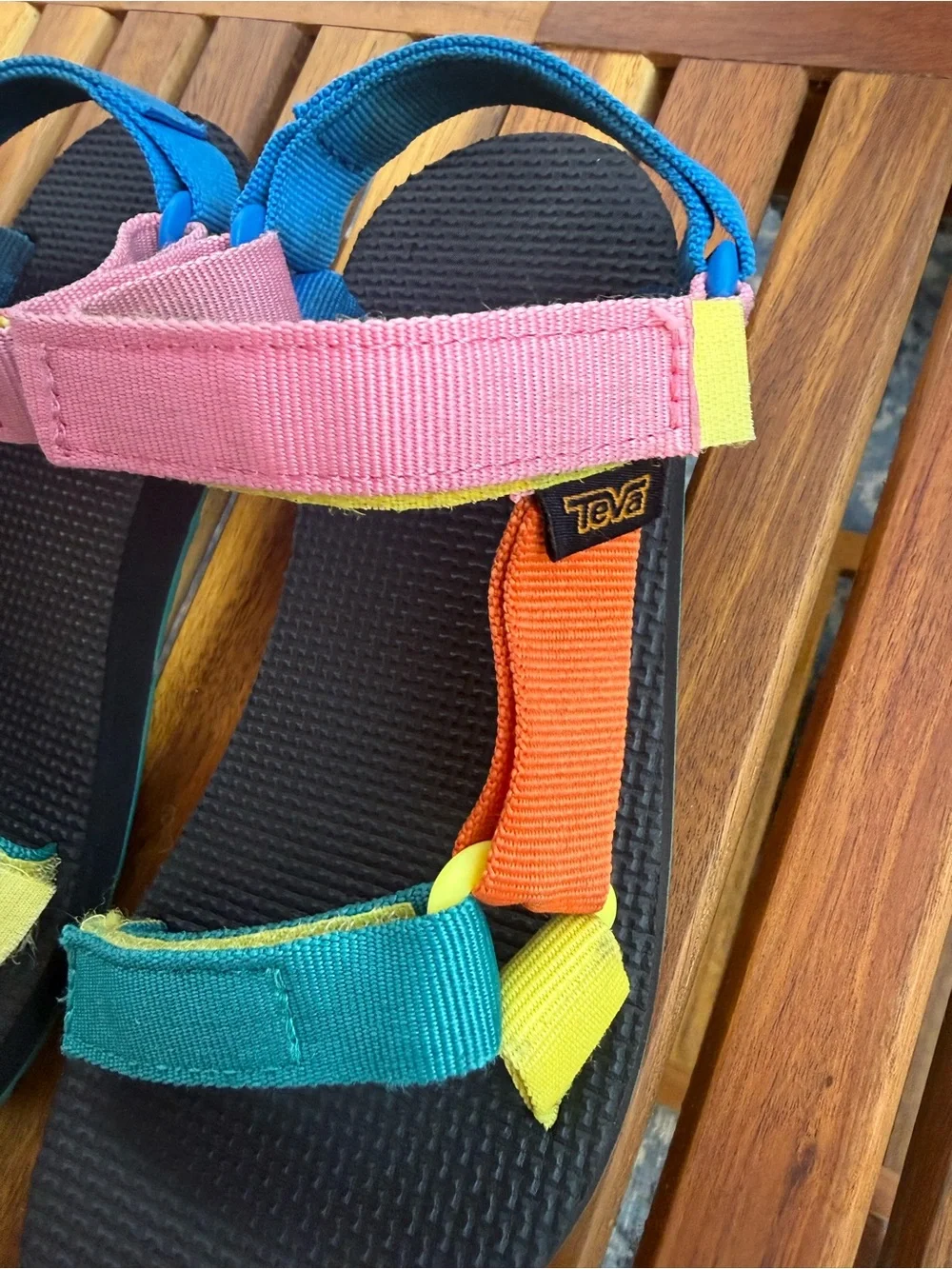 Teva Kids Colorblock Sport Sandals - Pink, Teal, Orange, Yellow, Blue